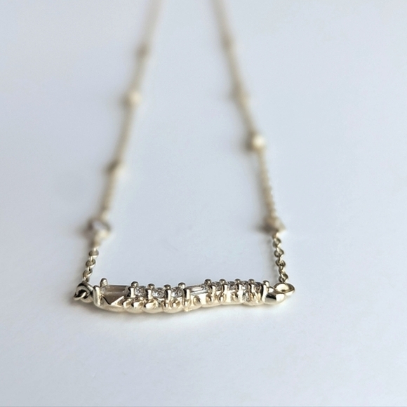 Kendra Scott Kim Centipede Crystal CZ Pendant Necklace Prism Chain Light Gold - Picture 3 of 5